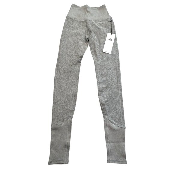 Alo Yoga High-Waist Alosoft Lounge Legging in Athletic Heather Grey - Picture 1 of 6